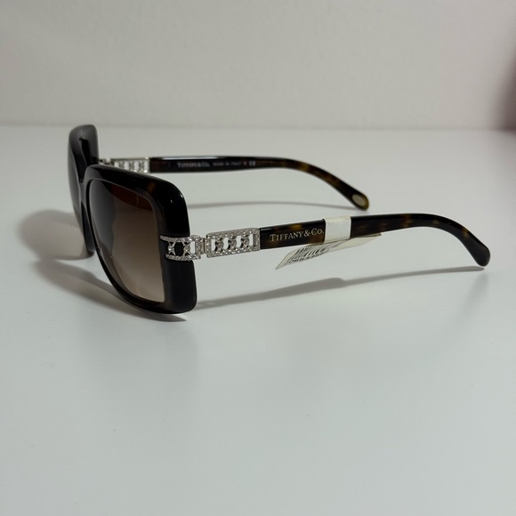 Authentic Tiffany & Co Brown Tortoise Shell Atlas Crystal Square Sunglasses main image 7